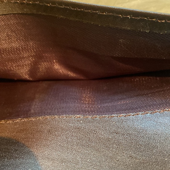 ✔️Christian Dior Vintage Brown Leather Bi-fold Checkbook ID Credit Card  Case - Picture 4 of 13